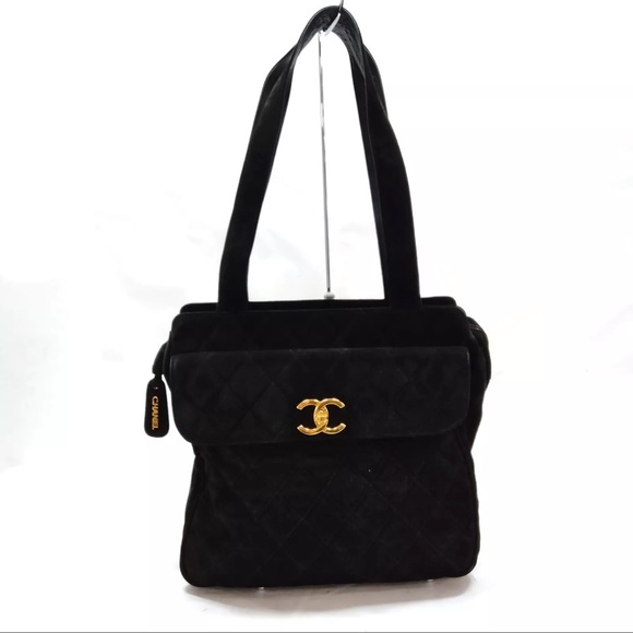 CHANEL Handbags - Chanel Tote Bag Matelasse Black Suede Leather 1195654